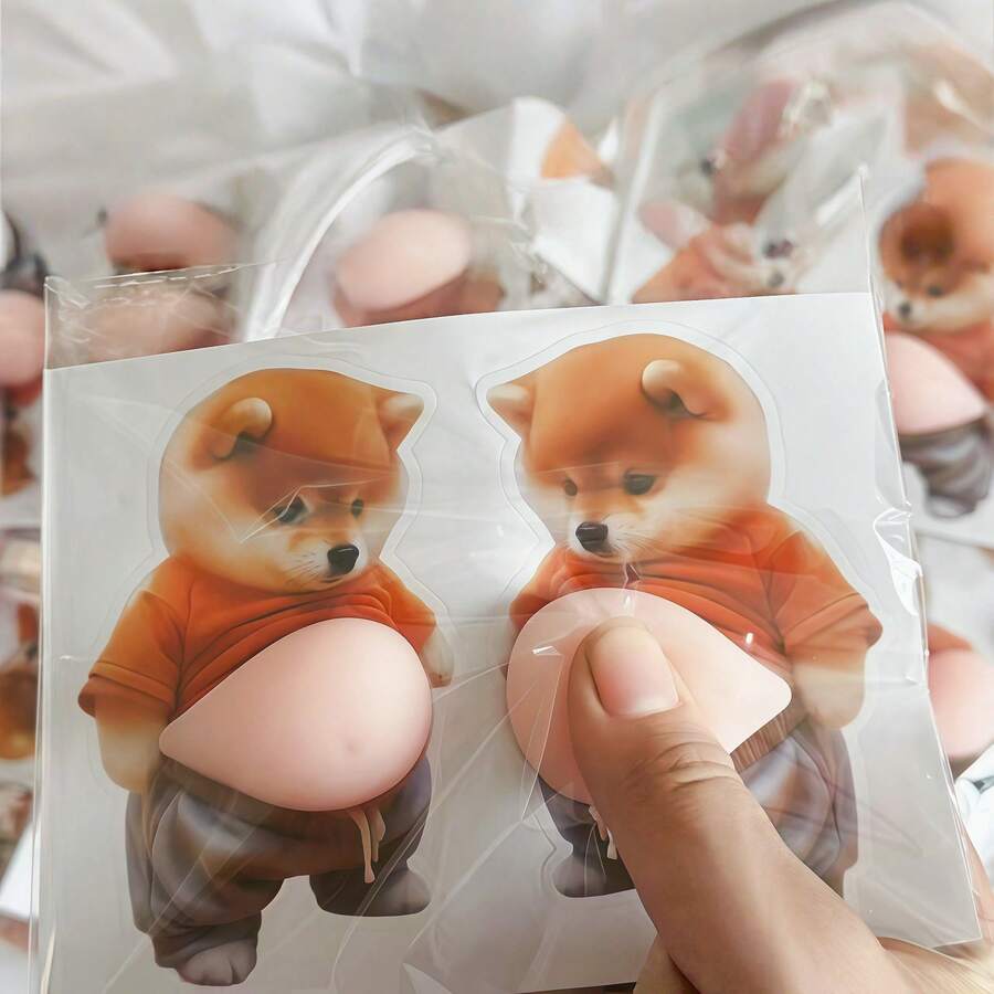 1/2/3对可爱狗狗防撞贴纸，柴犬儿童房防撞贴纸，家用安全软橡胶防撞垫，橱柜/抽屉/门框保护垫，防水可爱卡通婴儿房装饰