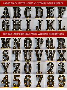 1件 21cm 家居裝飾 LED 發光字母燈，婚禮求婚生日派對裝飾字母數字燈，女孩房裝飾燈，室內裝飾 - 黑色 - 查看 8