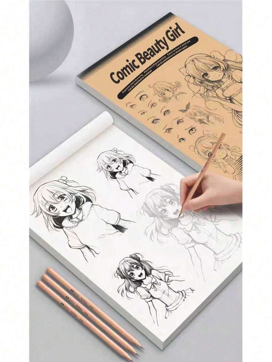 卡通绘画书——初学者也能画出动漫女神！从眼睛到表情，一步一步教你画，涵盖Q版、古代风格和美少女等各种风格。这本动漫绘画书非常适合初学者练习专注力，也是艺术学生的必备之选。漫画人物素描书，从入门到精通，非常适合练习线条和形状，动漫人物素描练习册，附带轮廓模板，方便上色。
