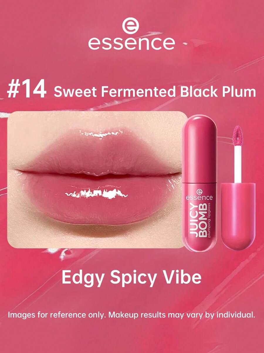 Essence 果汁泡泡精华唇彩镜面保湿持久唇釉 - #14 甜梅色，2.6毫升 - #14 甜釀烏梅 - 查看 1