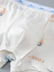 4 piezas/paquete Calzoncillos tipo bóxer cómodos y suaves con estampado de dibujos animados para niños, para verano - Multicolor - Ver 9