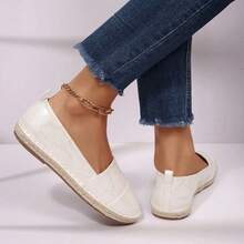 Women's Chic Espadrille Flats – Slip On Casual Vacation Walking Shoes - trắng - Xem 6