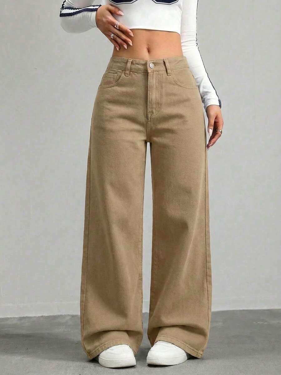 Women Pants - Khaki - View 1