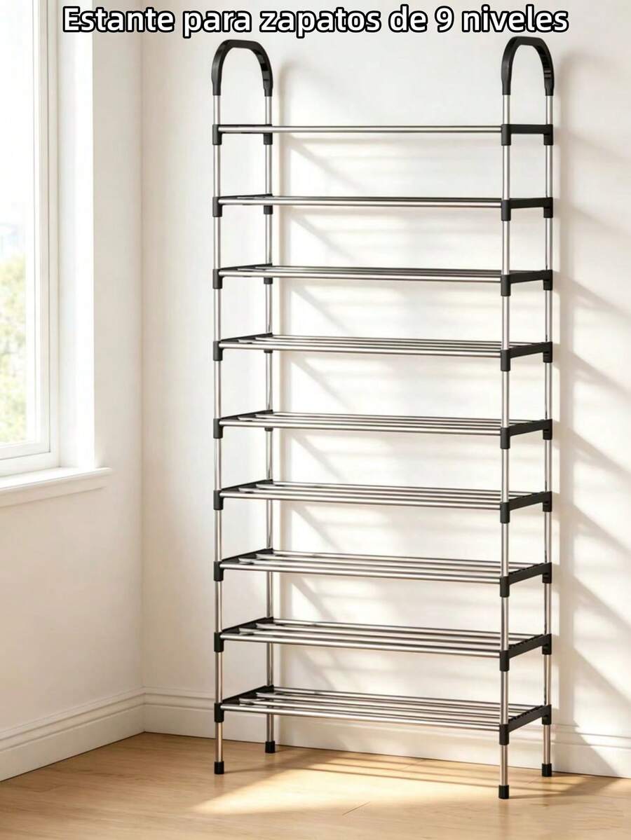 1pc 3/4/5/6 Tier Shoe Rack Organizer - Silver - View 1