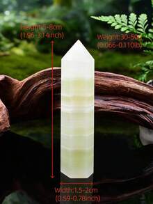 1件绿色石方尖碑柱形疗愈水晶工艺品，家居装饰桌面摆件礼品 - 綠色石頭 - 查看 9