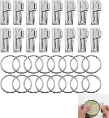 16 abrelatas P51 con llaveros, abrelatas manuales, abrelatas portátiles para viajar (16 anillos planos para llaveros) - 1 - Ver 8