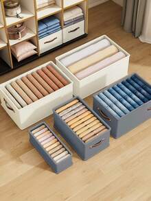 2/1pc Oxford Fabric Clothes Storage Box, Socks Storage Box, Wardrobe Storage Organizer, Foldable Storage Bin, Suitable For Storing Bras, Underwear, T-Shirts, Shirts, Jeans, Coats, Wardrobe, Bedroom, Dorm, Back To School, Travel - View 5