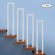 U-Shaped Stair Handrail, 35.4" Industrial Safety Non-Slip Support Poles For Elderly & Kids, Easy Installation On Concrete/Wood Floors, Indoor Hand Rail With Diamond Pattern - White - View 3
