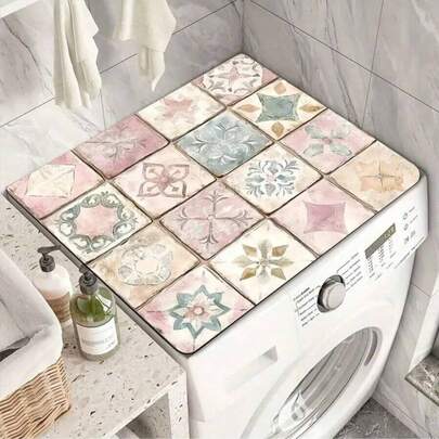 1 chiếc tấm phủ máy giặt thấm hút nhanh khô phong cách Bohemian, Màu sắc: Hồng, Họa tiết: Gạch nhiều màu, Chống trượt, Thích hợp cho thiết bị giặt là và trang trí nhà bếp, Phù hợp với hầu hết các kích thước máy giặt tiêu chuẩn, Có thể dùng để trang trí nhà cửa, trang trí bàn, trang trí tiệc, trang trí đám cưới, trang trí nhà hàng & nhà bếp, trang trí phòng, v.v.