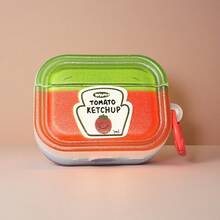 1pc Original Minimalist Cute Cartoon Tomato Pro 3 Protective Case, Pro 2 Protective Case, Apple 3 Protective Cover, 4 Protective Case - Multicolor - View 3