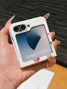 1个时尚简约亲肤PC材质可爱简约郁金香花元素折叠手机壳，可保护手机并防止跌落，适用于：三星Galaxy Zflip 3/Zflip 4/Zflip 5/Zflip 6/Zflip 7/ Find N3 Flip/ Razr 50 Ultra/ Razr 60 Ultra/ Razr 60/ Razr 50/小米MIX Flip/Galaxy Z Flip7 FE - 白色 - 查看 4