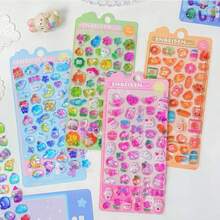 Bộ 2 miếng (kiểu ngẫu nhiên) / 1 miếng dán hoạt hình 3D nổi chất lượng cao thế hệ thứ 2, chắc chắn và dễ thương, thích hợp để tự làm, có thể dùng làm quà tặng nhỏ. - Nhiều màu - Xem 5