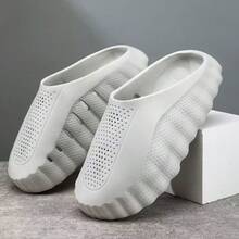 2026新款柔软情侣增高按摩底休闲拖鞋，时尚 - 灰色 - 查看 4