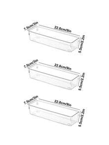1pc/3/4/5/6/7/8/12pcs Universal Clear Drawer Organizer, Desktop Layout Organizer, Portable Drawer Storage Artifact, Desktop Organization Organizer, Drawer Storage Set. - Multicolor - View 12