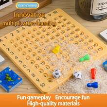 Gioco da tavolo per la moltiplicazione, giocattolo educativo in legno per bambini dai 3+ anni, gioco interattivo di apprendimento matematico e pensiero - Multicolore - Visualizzare 4