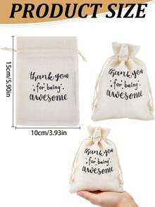10 piezas Bolsas con cordón, bolsas reutilizables de doble capa sin blanquear, bolsas "Gracias por ser increíble", regalo de agradecimiento para empleados, compañeros de trabajo, maestros, colegas, bolsas con cordón para regalos de empleados, compañeros de trabajo, muy adecuadas para dar regalos durante la temporada de graduación, bolsas de regalo para el Día de Acción de Gracias - bolsa - Ver 9