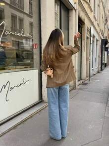 Chaqueta de mujer primaveral DEEKA, estilo mezclado de cuadros europeo y americano con solapa y un solo botón - cuadros amarillos - Ver 6