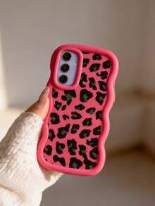 1个玫红色多巴胺波浪褶皱软TPU质感创意可爱迷彩豹纹手机壳，兼容苹果17 Promax 17Air 17Pro 17 16 Promax 16 Plus 16 Pro 16 15 Promax 15 Plus 15 Pro 15 14 Promax 14 Plus 14 Pro 14 13 Promax 13 Pro 13 12 Promax 12 Pro 11 Promax 11 Pro 11 XS Max XR X/XS 7 Plus 8 Plus/Galaxy S21 S22 S23 S24 S25 S26 - 玫紅色 - 查看 3