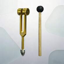 1 Set Aluminum Alloy Sound Therapy Tuning Forks, Gold Color 136.1Hz/256Hz Frequency, Includes Crystal Base, Triangular Stabilizer, Suitable For Meditation & Yoga - Multicolor - View 4
