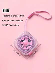 2m/6ft Cute Mini Soft Tape Measure, Portable Retractable Locking Mechanism And Clear Cm/Inch Markings - Suitable For Tailoring, Home, Waist, Bust, Height Measurement - Easy To Store, Wipeable Transparent Shell And Hanging Ring - A - View 9