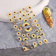Sunflower, Hardworking Bee, Art Stickers, Self-Adhesive Single-Use, Suitable For Women And Girls Decoration, Applicable For Spring, Summer, Autumn Nail Art Supplies - Multicolor - View 14