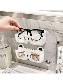 壁挂式眼镜收纳架，眼镜架，时尚眼镜收纳架，可爱猫咪造型眼镜架，床头眼镜架，免打孔，节省空间眼镜展示架，免打孔眼镜收纳架，适用于玄关、客厅 - 彩色 - 查看 3