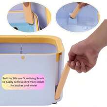 Spin Mop And Bucket System PRO W/Detachable Inner Bucket, Separates Clean And Dirty Water, Self Standing, Foldable Square Mop He - A - 查看 6