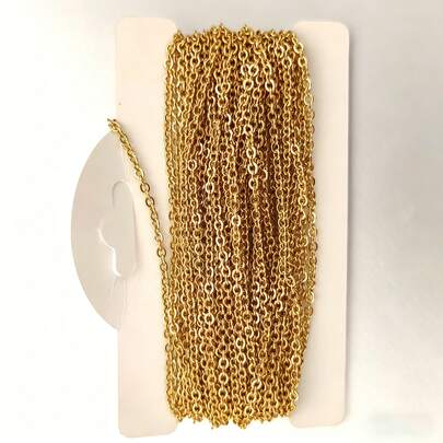 Dây chuyền mặt chữ thập dẹt bằng thép không gỉ 5M mạ vàng 18K, phụ kiện trang sức tự làm, vòng tay.