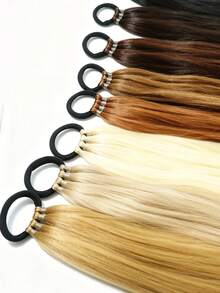 26-32 Inch Braided Ponytail Hair Extensions With Hair Ties - Handmade Wrap Around Synthetic Hair Pieces, Fluffy Soft Natural Look, Heat Resistant For Daily, Wedding, Party, Halloween And Christmas (Gold) - Multicolor - View 6