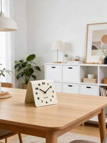 1pc Creative Small Desktop Clock, Student Bedside Table Decor Clock, Silent Non-Ticking Wall Clock, Suitable For Living Room, Bedroom, Kitchen, Bathroom And Office Desktop Decor, Modern Design Home Decor Clock, Birthday Gift, Holiday Gift - Digital Clock - View 11