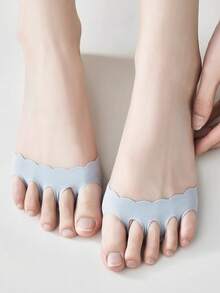 1/3/6 Pairs Fashion Versatile Comfortable Soft Anti-Slip Cotton Padded Lightweight Seamless Half-Toe Five-Finger Invisible Boat Socks, Suitable For Parties, Daily Wear, Etc. - Multicolor - View 5