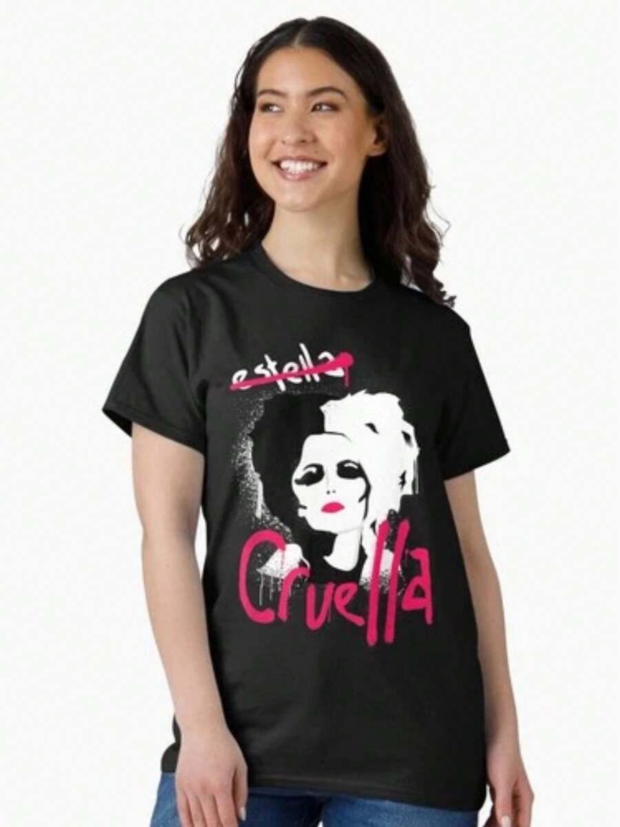 DISNEYWORLD CRUELA VILAIN CUTE CLASSIC FUNNY T SHIRT UNISEX - 黑色 - 查看 1