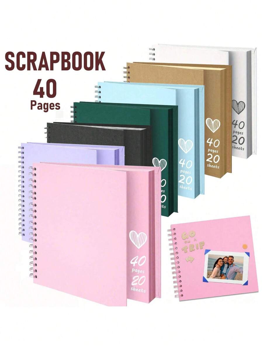 Album ảnh tự làm kích thước 6.7 inch, bìa cứng giấy Kraft, 40 trang, phù hợp với ảnh 4x6/5x7, thích hợp cho đám cưới, kỷ niệm, gia đình, du lịch và các dịp khác.