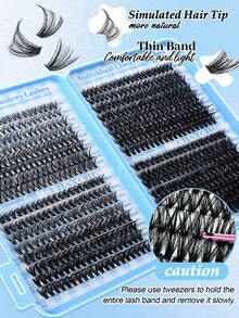 640片装(30D+40D+50D)DIY睫毛嫁接套装 - 包含假睫毛、胶水、卸妆液、镊子和刷子,专业人士和新手均可轻松上手,在家即可轻松使用。睫毛嫁接入门套装:包含假睫毛、胶水、卸妆液和工具的一体式套装,让您在家也能轻松打造专业级美睫效果。 - 彩色 - 查看 3