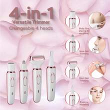 Women's Electric Shaver, 4-In-1 Rechargeable Grooming Set, Suitable For Face, Nose, Legs, And Armpits, Painless Bikini Trimmer, Portable Rechargeable Hair Shaver - Mô hình nâng cấp - Xem 2