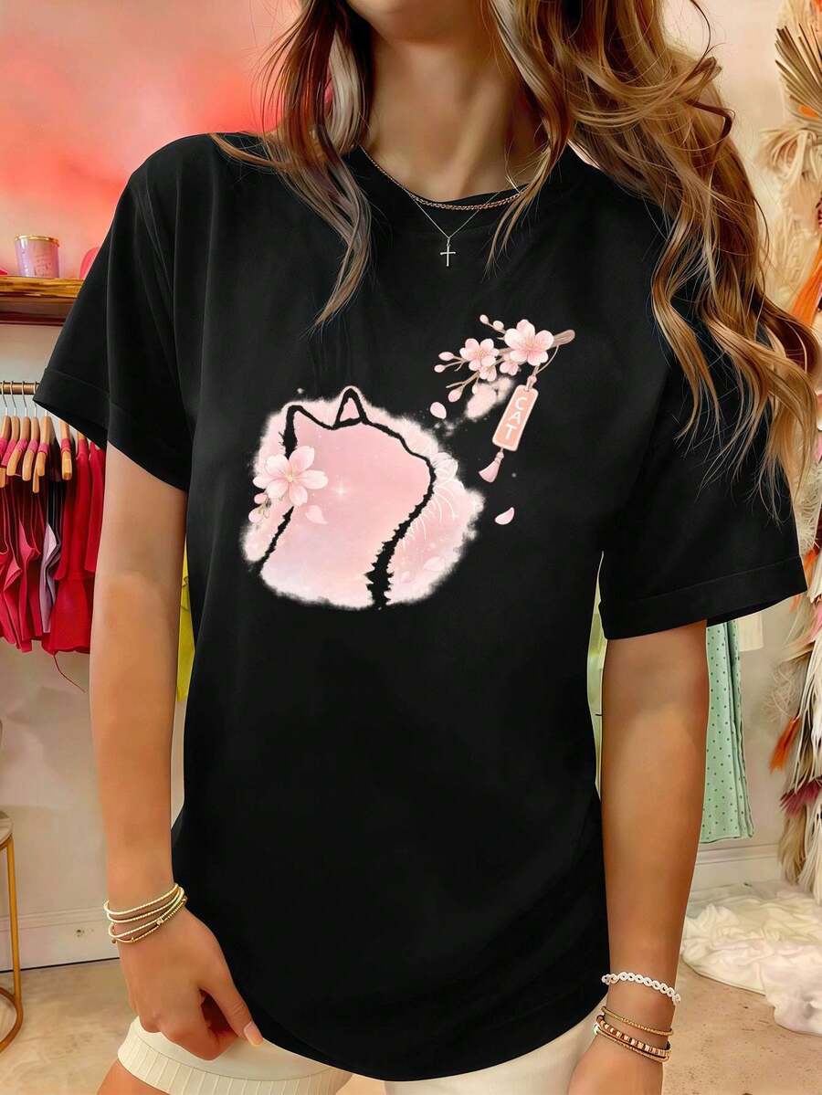 Dam-T-shirts - Svart - Visa 1