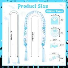 Light Blue Graduation Lei 2026 - Handmade Braided Ribbon Honor Cord Necklace For High School & College Graduating Students, Perfect Graduation Party Accessory & Gift - Light Blue - 查看 3