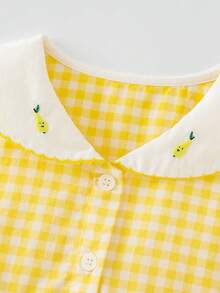Đầm cotton cho bé gái, mềm mại, thoáng khí, trang phục mùa hè dễ thương mặc hàng ngày 2026 - tông màu vàng - Xem 6