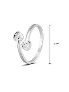 1pc S925 Sterling Silver Delicate Romantic Heart Shaped Toe Ring, Sweet & Cute Versatile Casual Luxury Heart Open Toe Ring, Asymmetrical Design Fashionable Niche - Love - View 9