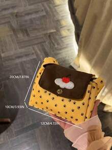 Cute Japanese/Korean Style Pudding Cake Shoulder/Crossbody Bag, Versatile Daily/Work Commute Bag With Small Storage, New Arrival - Multicolor - View 6