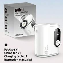 Fengfa M379 Portable Multi-Function Clip Fan, 1800mAh Large Capacity Battery, Type-C Fast Charging, 5-Speed Brushless Motor, Dual-Use Waist Clip Design, Built-In Flashlight And Outdoor Lighting - Clip-on - View 5