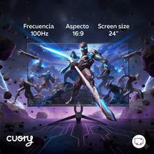 Monitor Curvo CUORY para PC Full HD 1080p| Gaming Alto Rendimiento con | Pantalla de PC Diseño Ultra Ligero (24 Pulgadas) - Ver 3