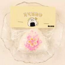 畅销芝麻三角饭团慢回弹软硅胶玩具，缓解压力，逼真饭团造型 - 彩色 - 查看 7