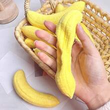 2个/1个逼真香蕉慢回弹挤压玩具，食物减压慢回弹香蕉，柔软湿润质地，慢回弹挤压材质，用于缓解压力、学习、大学、办公室、学校用品 - 多色 - 查看 3