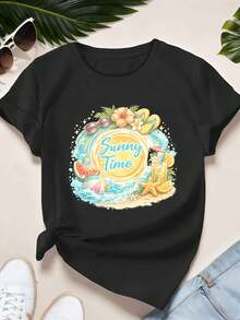 Dam-T-shirts - Svart - Visa 2