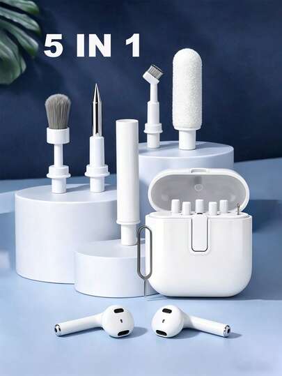 1pc 5-In-1 Wireless Earphone Cleaning Kit For AirPods Pro - Durable Brush Pen For Computers & Phones, Effective Dust Removal Tool For Daily Use & Travel, Maintenance Essential.