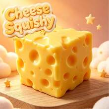 Cheese Squishy Stress Relief Original Sensory Food Squishy Stress Relief Fidget Toy Stress Balls For Adults (Yellow-1PC) - 黃色 - 查看 2
