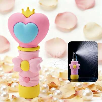 Portable Refillable Spray Bottle 0.17oz, Heart Shaped Magic Wand Atomizer, Mini Makeup Water Spray, Travel Essential Cute Sub-Bottling