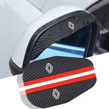 適用於 Renault RS Scenic Logan Megane Koleos Sandero Safrane 2件組汽車配件 遮陽篷遮蔽罩 後視鏡雨罩 碳纖維側邊 - A - 查看 3