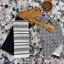 Kitchen Dish Towels: 100% Cotton Cloth Soft Cleaning Drying Absorbent Textured Terry Loop, Set Of 3 Multipurpose For Everyday Use - Black Austin - 查看 6